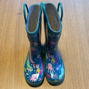Kids Mermaid Rain Boots - Blue